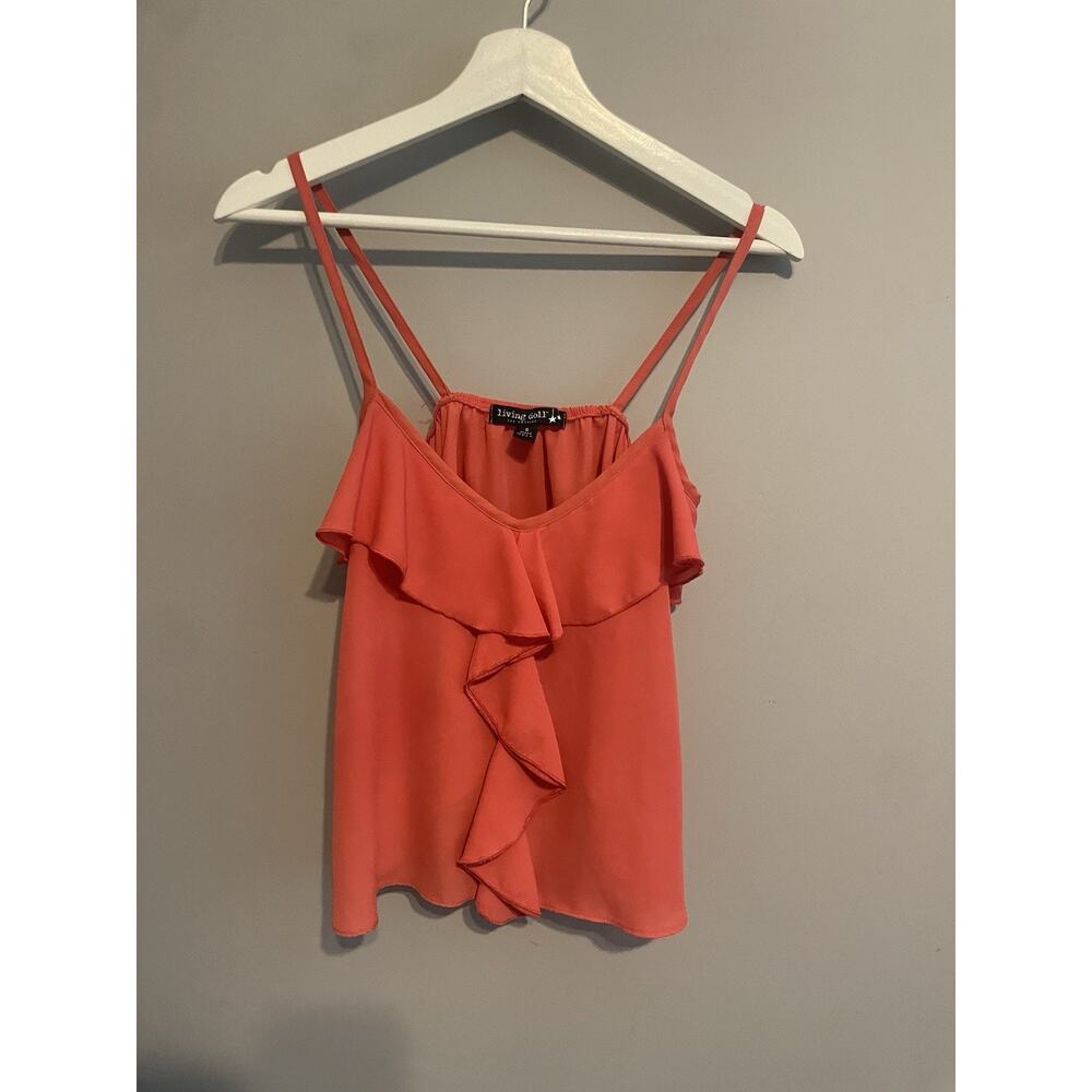 Living Doll Ruffle Spaghetti Strap Top‎ Size Small